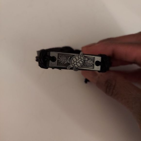 Men's Simple Vintage Turtle Head Handmade Faux Leather Bracelet - Picture 4 of 6